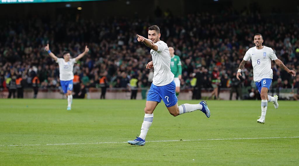 Σημαντική νίκη η Εθνική Ελλάδας μέσα στην Ιρλανδία 0-2 (video)